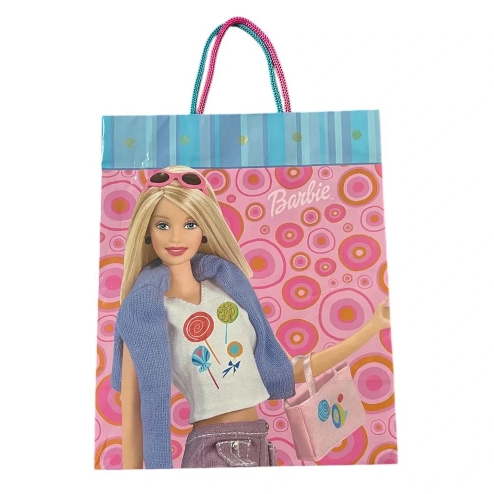 Collectible 2002 Barbie Pink Reusable Party Gift Bag Expressions by Hallmark